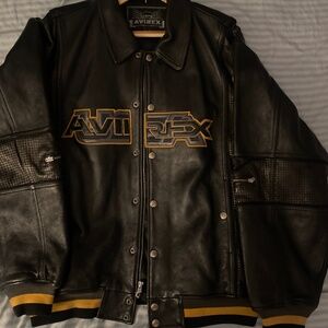 Vintage 1975 Hockey Avirex Black Leather Jacket